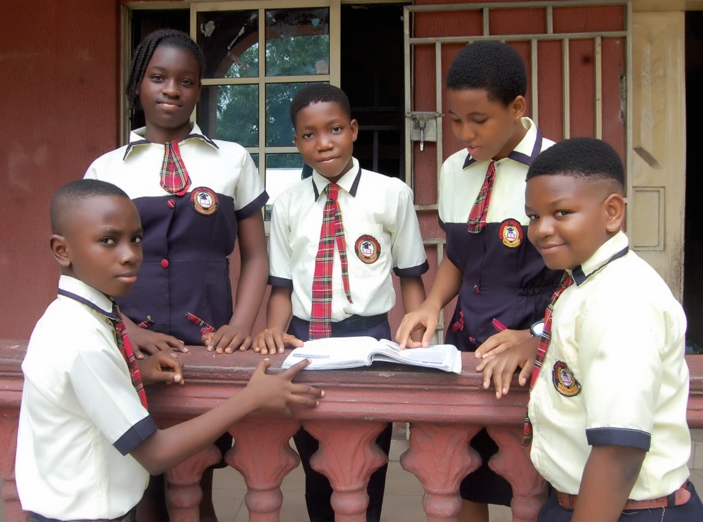 Pupils studying together